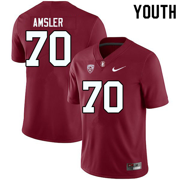 Youth #70 Jason Amsler Stanford Cardinal College Football Jerseys Sale-Cardinal